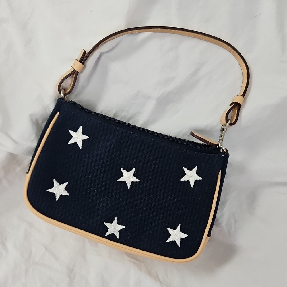 Navy Star-Patterned Women's Bag